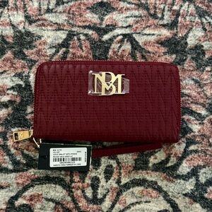 NWT Badgley Mischka Quilted Logo Wristlet Long Wallet